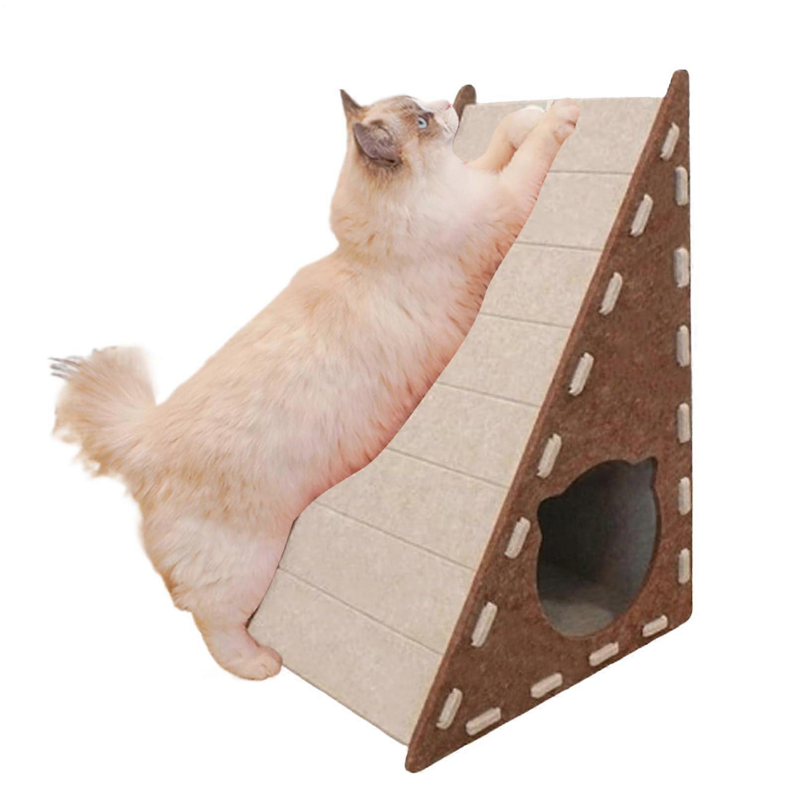 Cat Scratching Post with Triangular Stable Frame, WearResistant Felt Bed for Indoor Cats