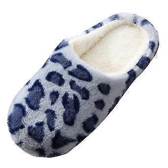Dam Herr Tofflor Leopard Fluffiga Plyschfodrade Husskor Utomhus Inomhus Bekväma