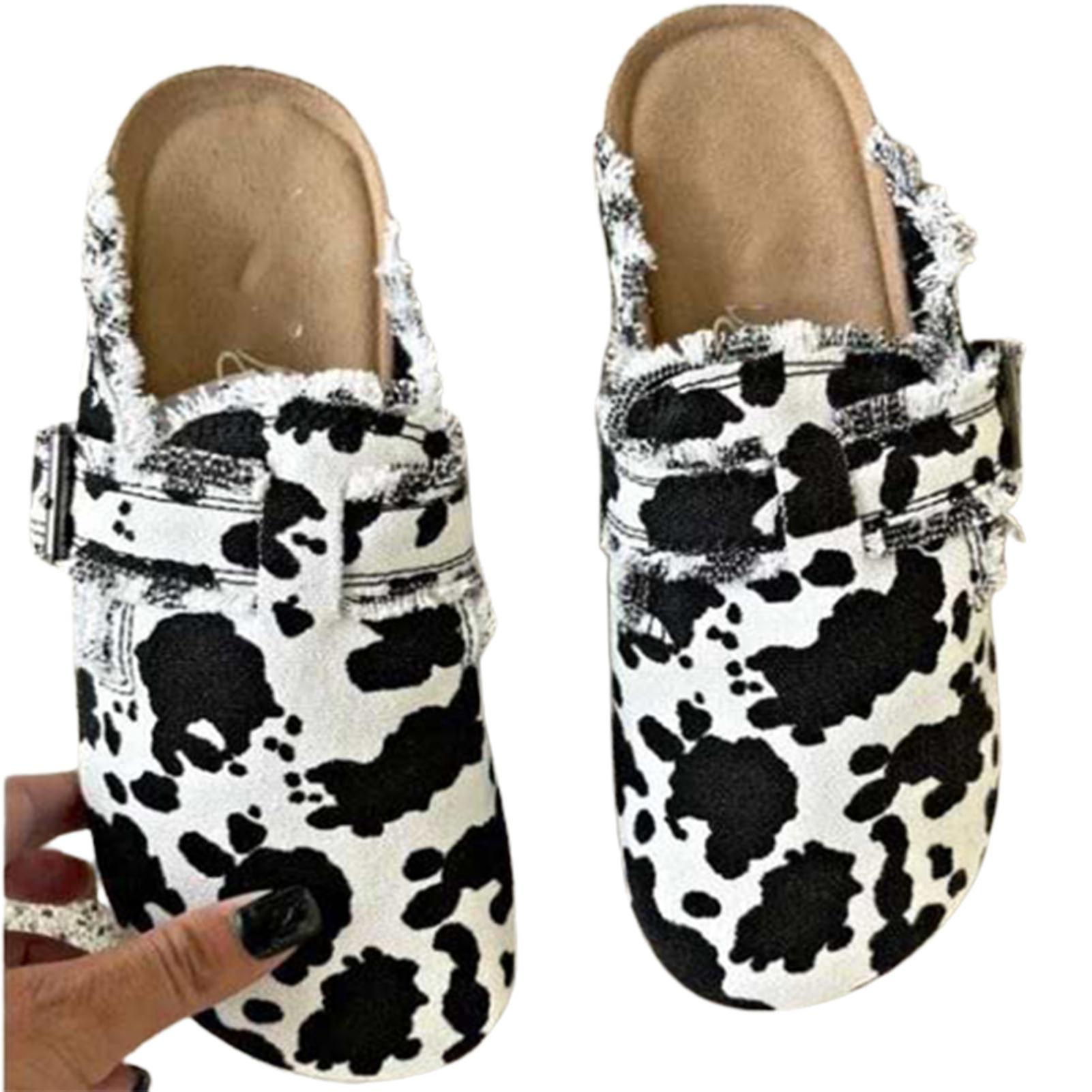 Women's Mules Casual Flats Shoes With Buckle Design Fashion Printing For Summer