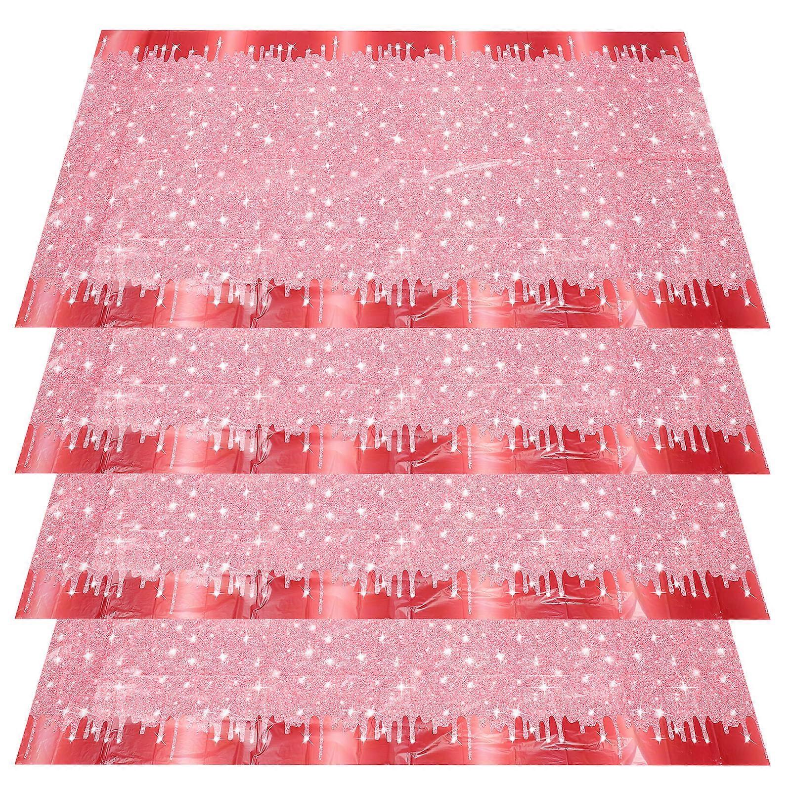 Diamond Rectangular Tablecloth for Birthday Shining Multi Color Table Cloth 4Pcs