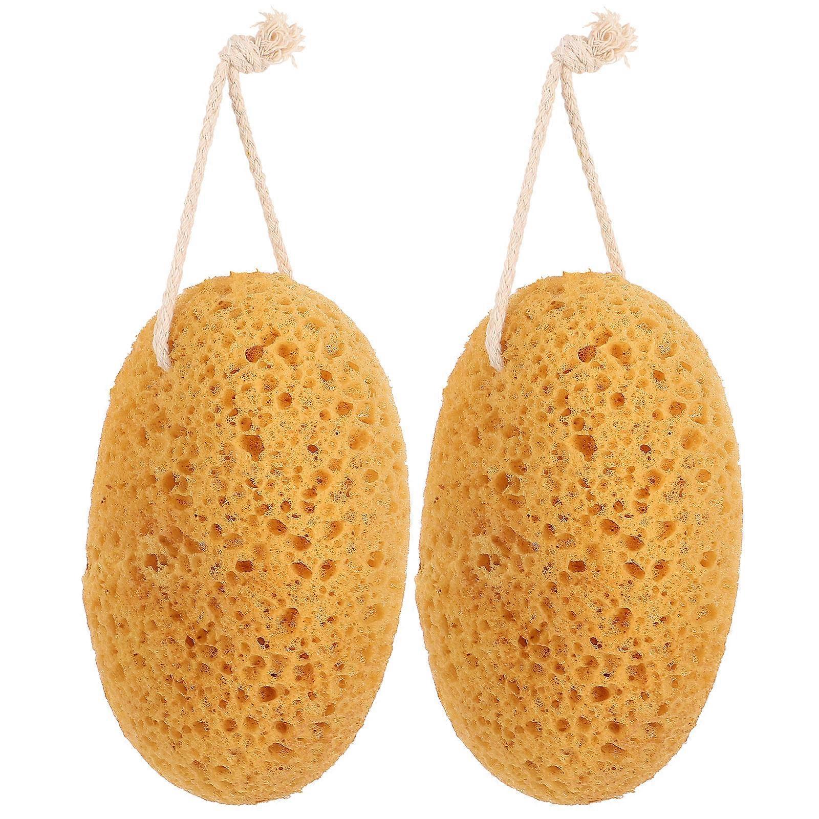 Texture Sponge Bath Sponge for Exfoliating Body 2Pcs Bath Scrubber Set