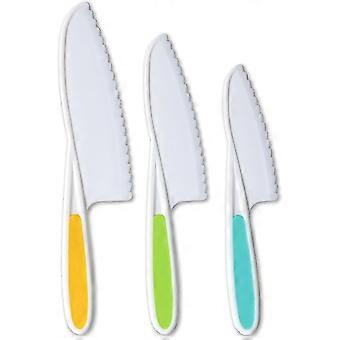 Messer für Kinder 3-teiliges Nylon-Küchenbackmesser-Set: Kinderkochmesser in 3 Größen und Farben