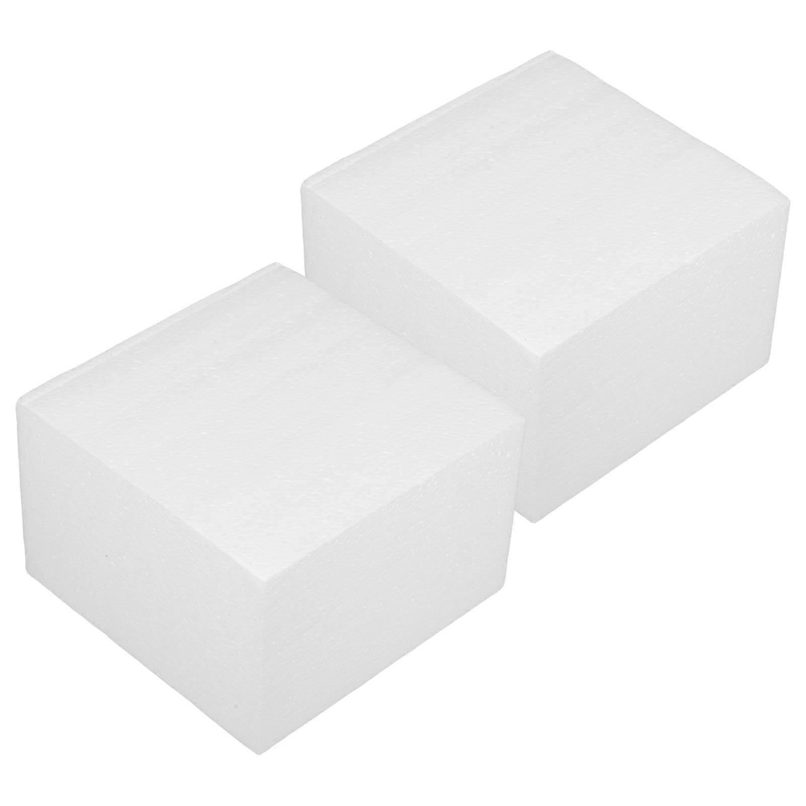 Rectangular Foam Block for Cake Decorating 2Pcs White Craft Dummies