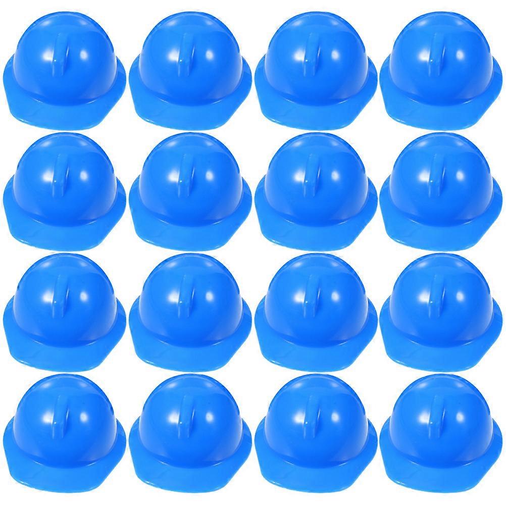 Mini Construction Hat Plastic Safety for Decoration 30Pcs Blue Worker Caps