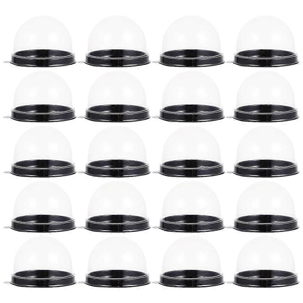 Mini Cake Containers Black for Cake Storage 200Pcs Transparent Boxes