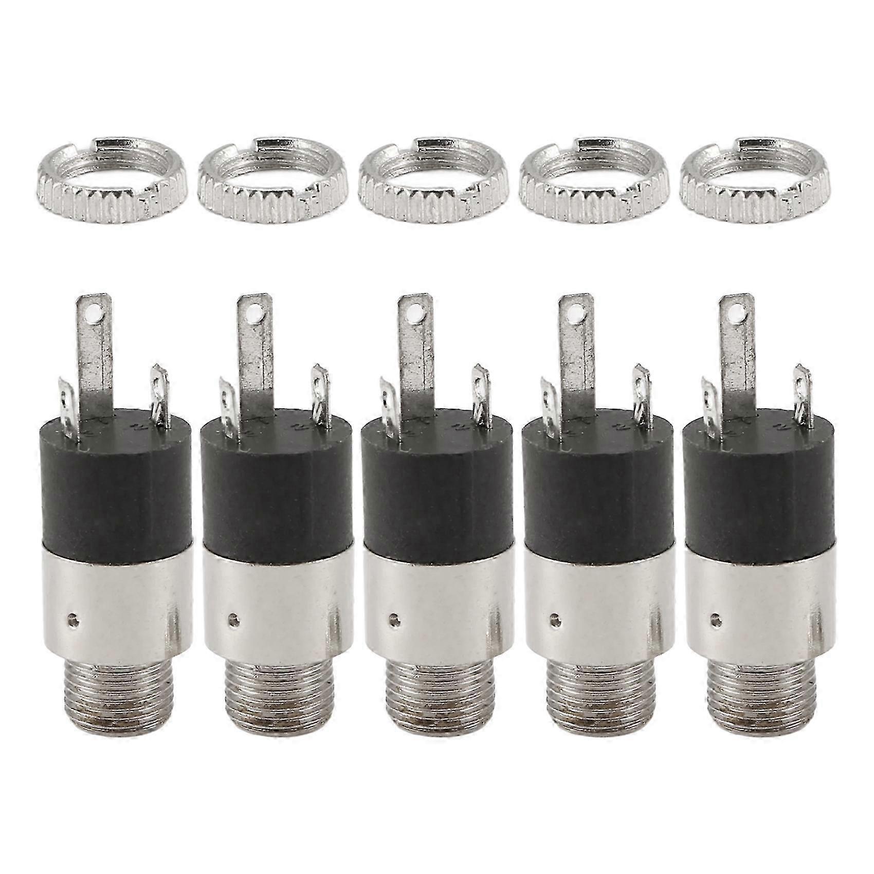 5PCS 3.5mm Stereo Jack Panel Mount Connector