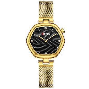 Damenuhr mit sechseckigem Zifferblatt und goldenem Armband – für Büro, Freizeit und Abend