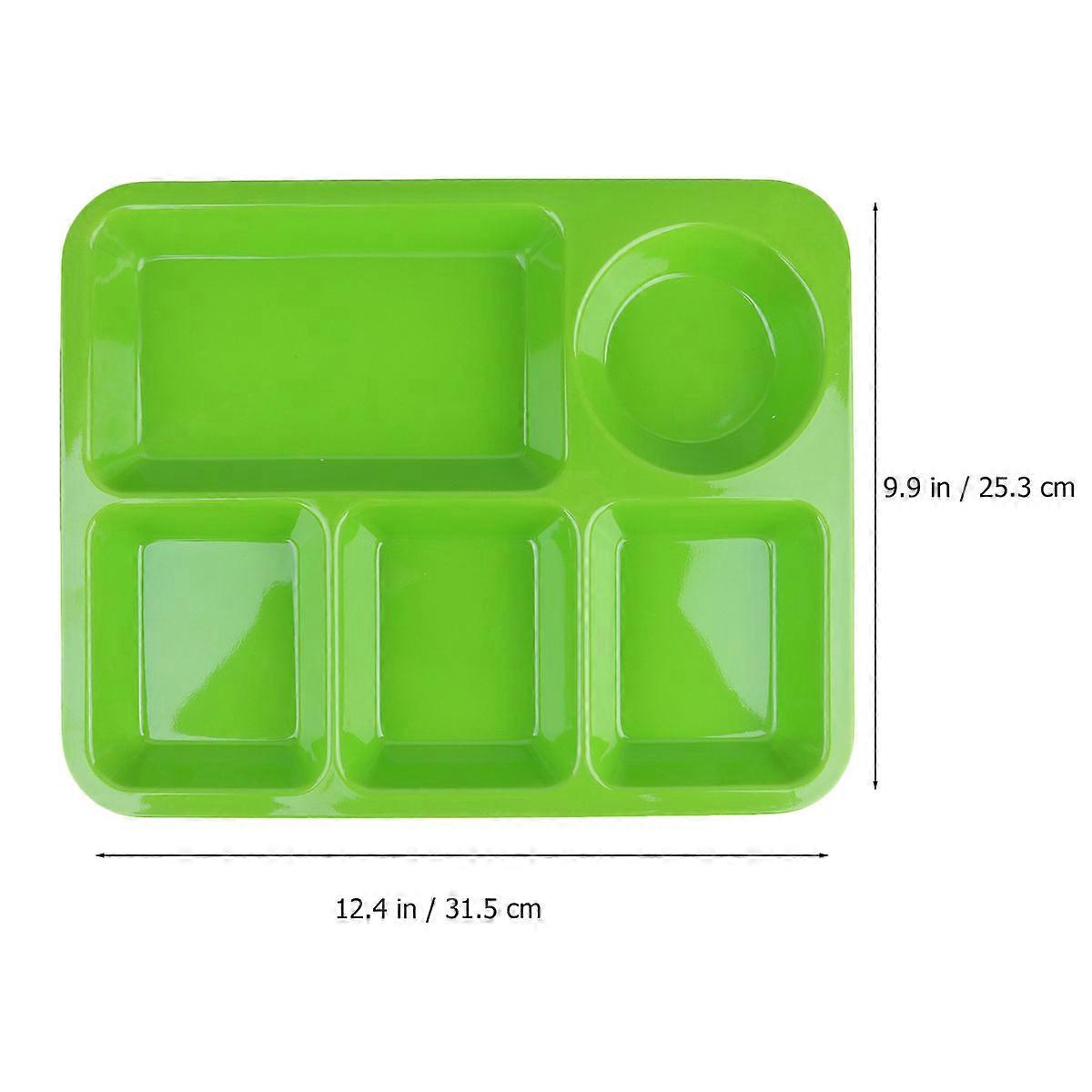 Separating Dish Divided Compartments Plate for Eating Green