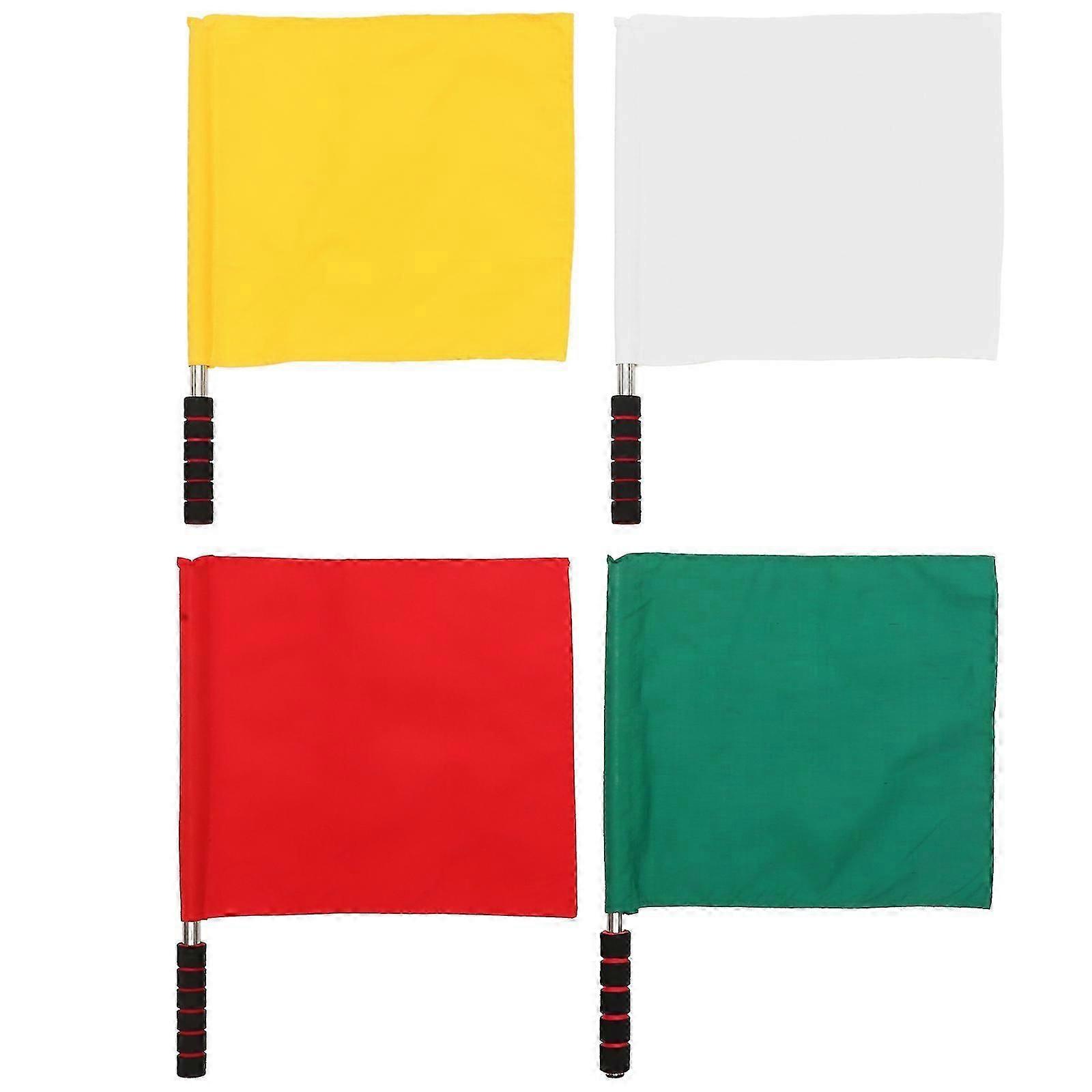 Small Referee Hand Flags for Match Signal with 4Pcs Assorted