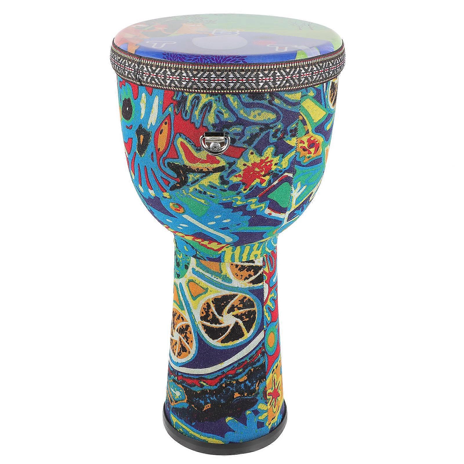 African Djembe Drum Hand Drum for Performance Painted Pattern Percussion Instrument