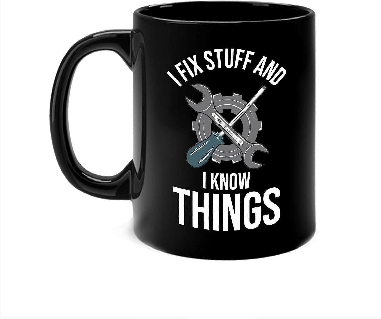 Funny Printed I Fix Stuff Ceramic Mug 350ml Tool Design