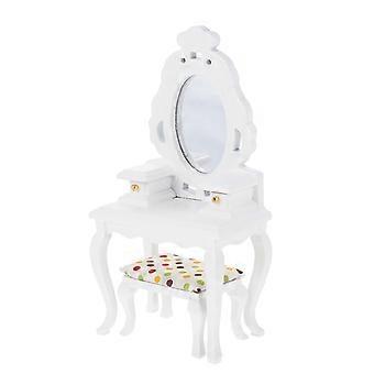 1 Set Miniatur Schminktisch Schminktisch Spielzeug Mini Hocker Miniatur Kommode Modell