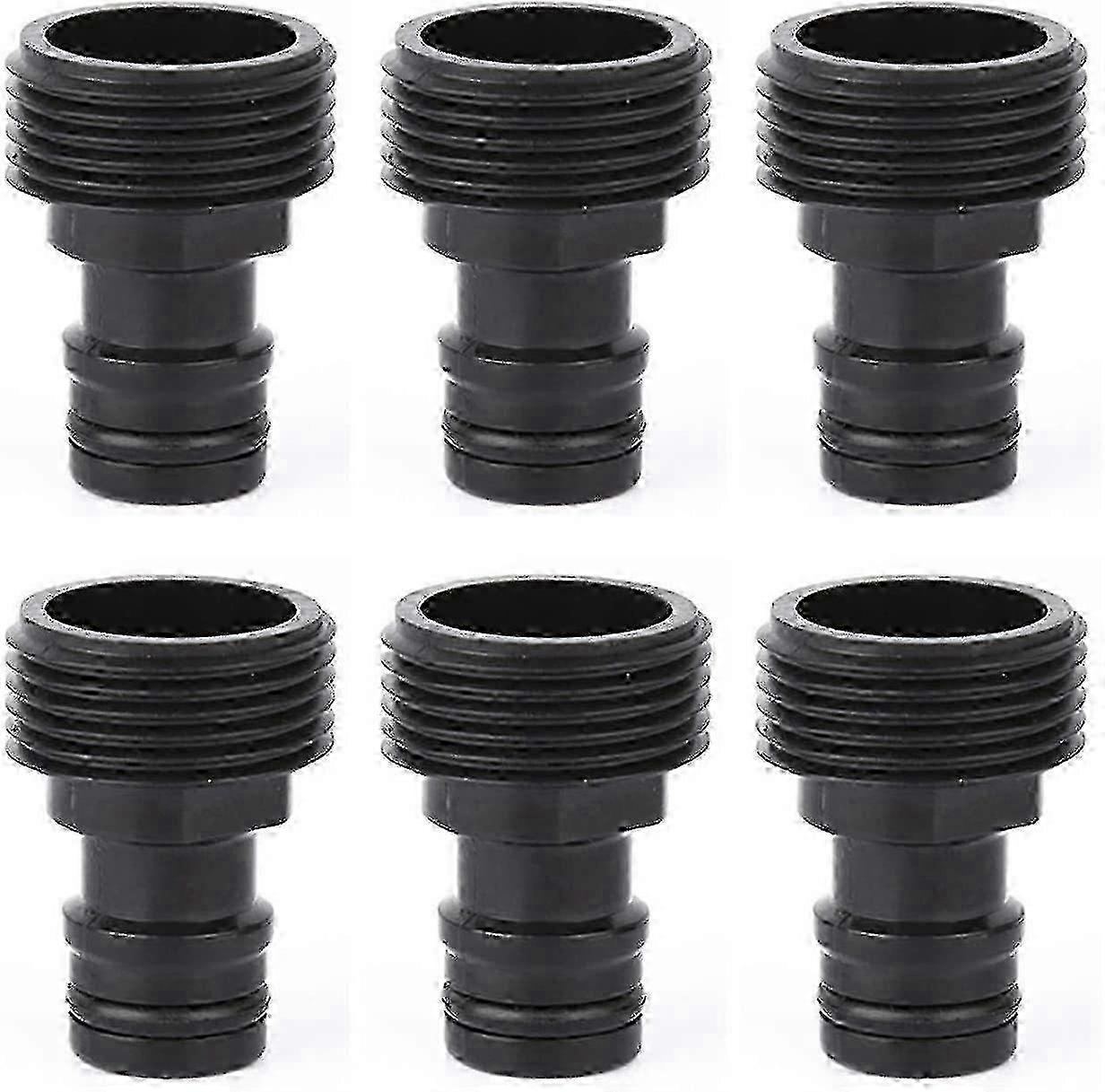 Male Threaded Hose Adaptor Set - Pipe Connector (6 pcs)
