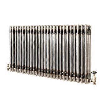 Traditional 3 Column Radiator & Valves – 600mm x 1190mm - Raw Metal