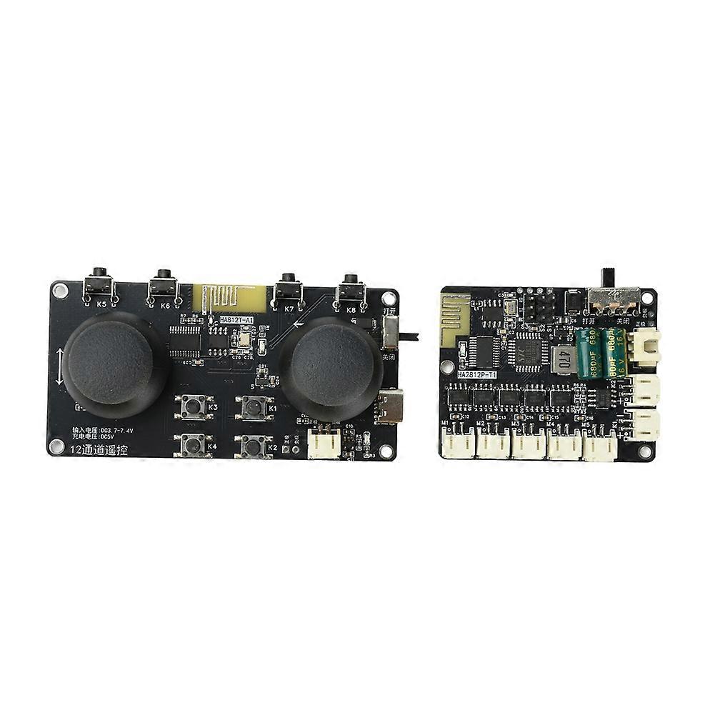 2.4G 12CH Remote Control Module with Type-C Charging for DIY Projects Wireless Receiver Board Motor Controller