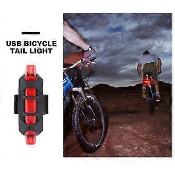 Waterdichte USB Oplaadbare 4 Standen Hoge Helderheid LED Achterlicht Achterlicht Achterlicht (Rood)