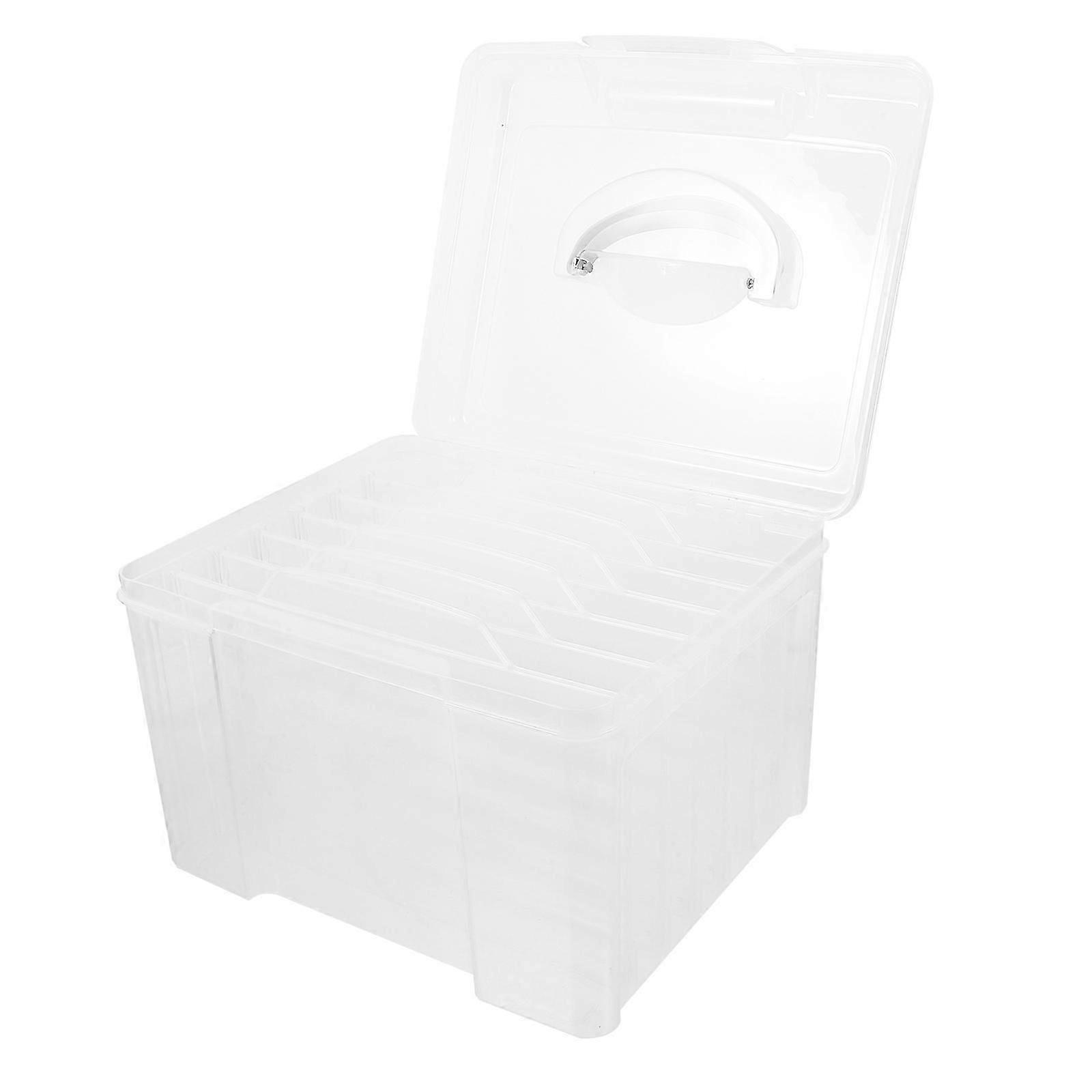 Clear Storage Containers Rectangular Shape Simple Design For Documents Non Slip Bottom 1Set
