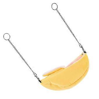 Small Animal Banana Hanging Bed, Cotton Sponge Warm Hamster Hammock, 2 Pcs, Compatible with Hamster, Glider, Squirrel, Mouse, Cage Nest for Small Pets