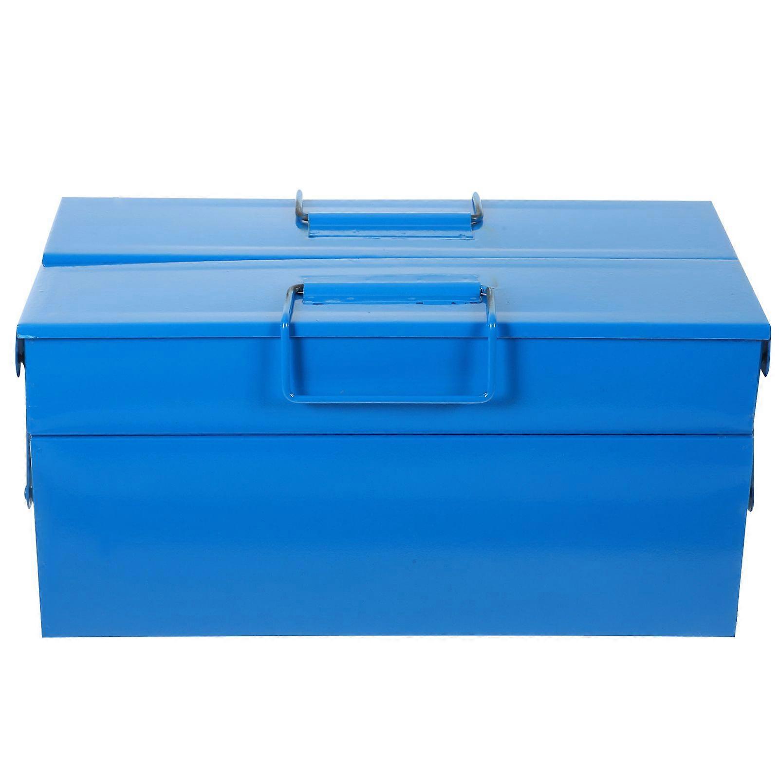 1pc Multi-use Tool Handy Box Double-layer Iron Storage Box Folding Tools Case