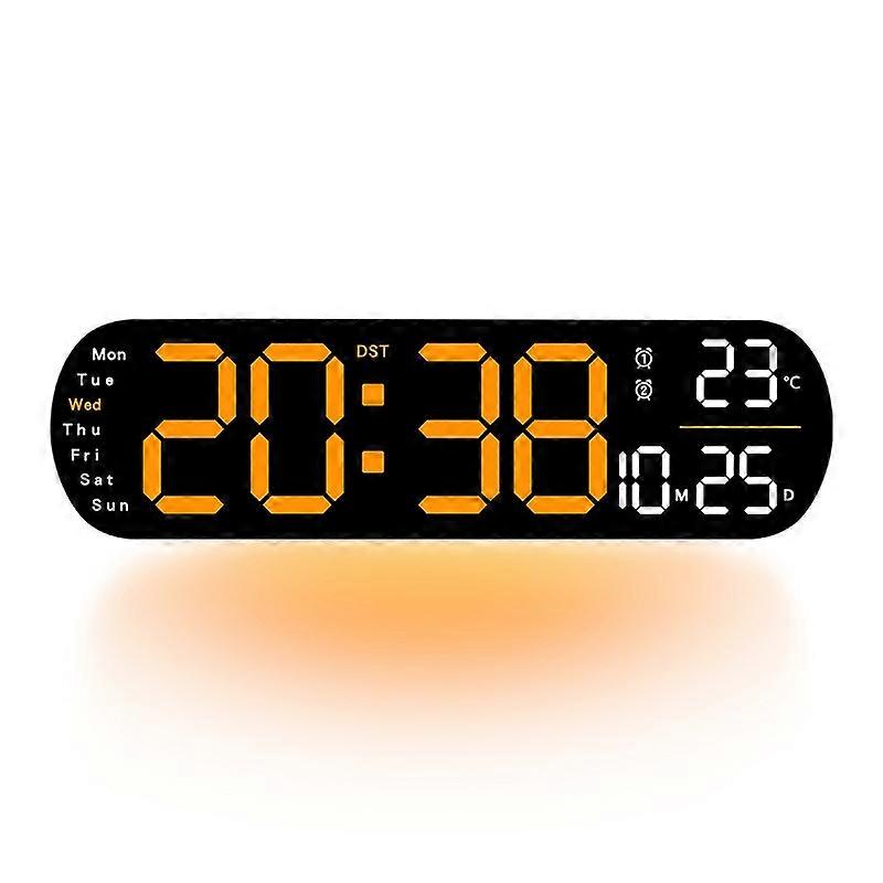 LED Screen Atmosphere Light Wall Clock Orange