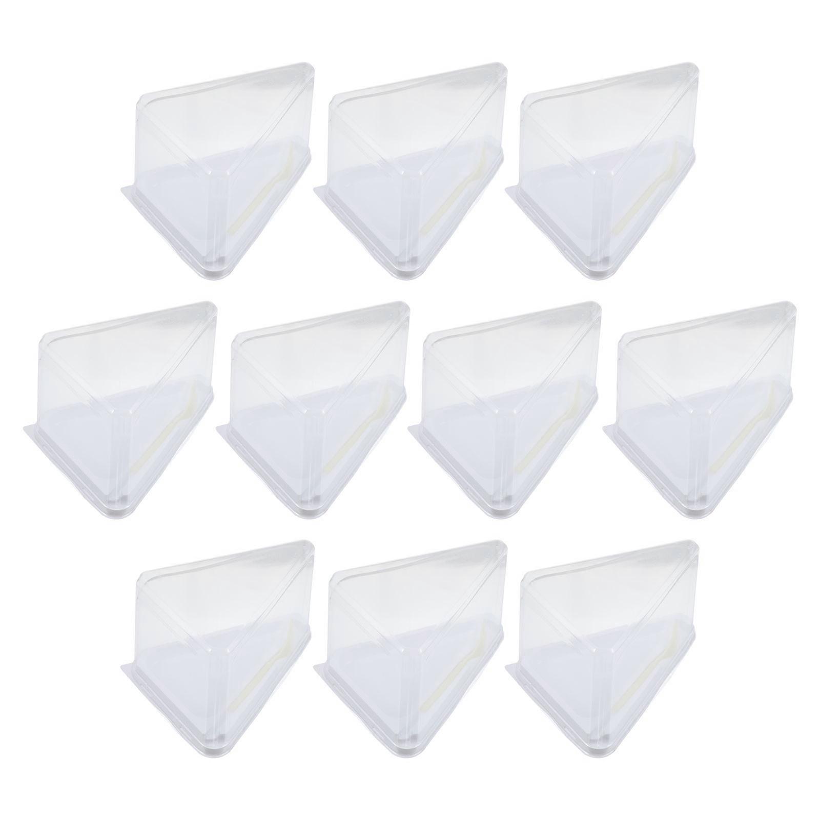 Plastic Mini Cake Box Triangle Cake for Packing Use 10Sets Transparent Boxes