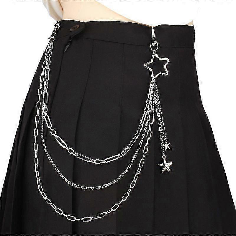 simple personality multi-layer five-pointed star trouser chain trendy men and