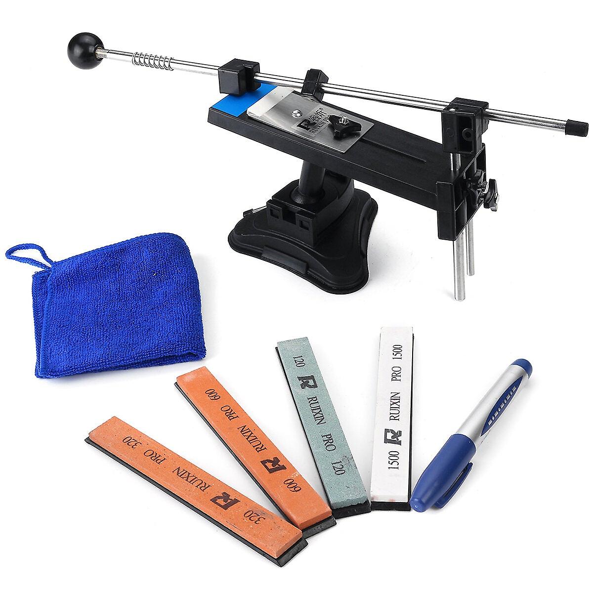 Professional Knife Sharpener Stainless Steel Grinding System Tools Fix-angle With 4 Whetstone