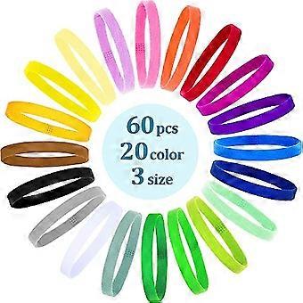 60 Pieces Puppy Whelping Collars Newborn Pet Collars Double-sided Adjustable Id Bands Puppy Id Bands Collars For Newborn Pet Dog Cat (20 Colors 3 Siz