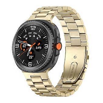 Stainless steel bracelet for Samsung Galaxy Watch 8 / 8 Classic Three Beads Design Gold