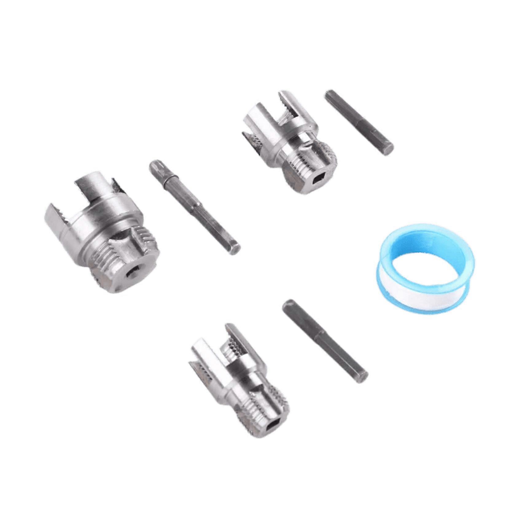 Internal & External Pipe Threading Tool Set 1/2" 3/4" 1" PVC Plastic Pipe Threader Kit,Drill Compatible for Plumbing