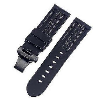 Silicone Rubber Replacement Watch Band for Panerai, Comes with Strap Tools Steel Buckle