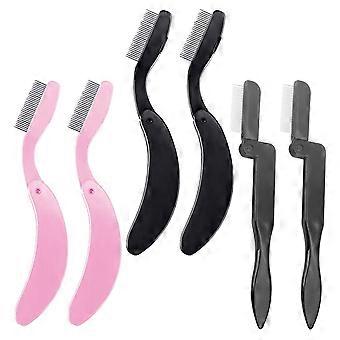 Eyelash Comb Stainless Steel Eyebrow Combs for Makeup Use 6Pcs Set