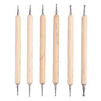 10pcs Stylus Tools Set Ceramic Clay Indentation Tools Dot Painting Tool Set DIY Clay Pottery Modeling Kit(Pink)