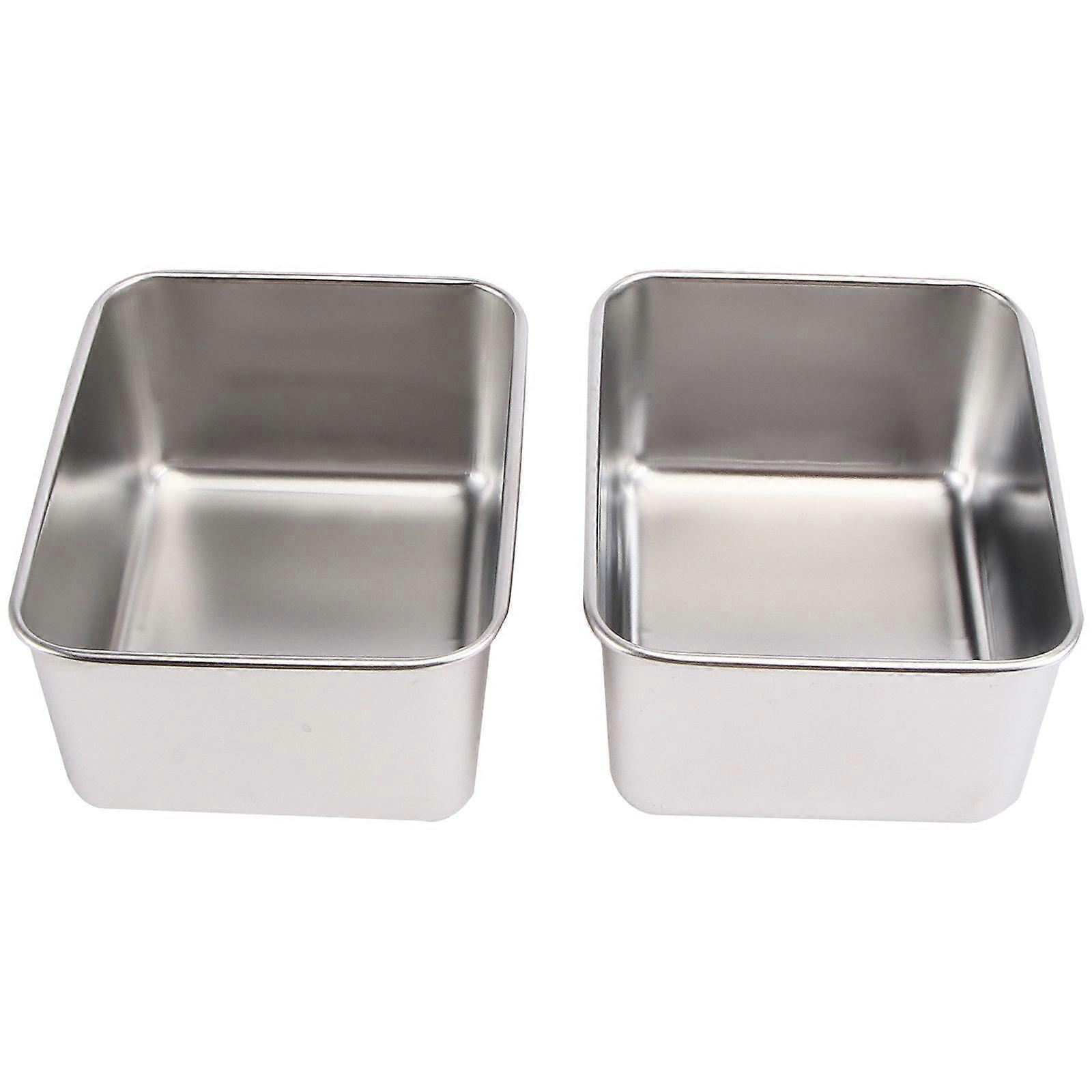 2 Pcs Cake Container Cake Making Tray Nonstick Baking Loaf Pan Rectangular Loaf Pan Bread Pan
