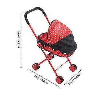 Red Pet Use Baby Doll Stroller Toy with Oxford Cloth