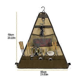 Portable Camping Tableware Bag Mulitfunctional Picnic Cutlery Roll Hanging Flatware Organizers For Outdoor