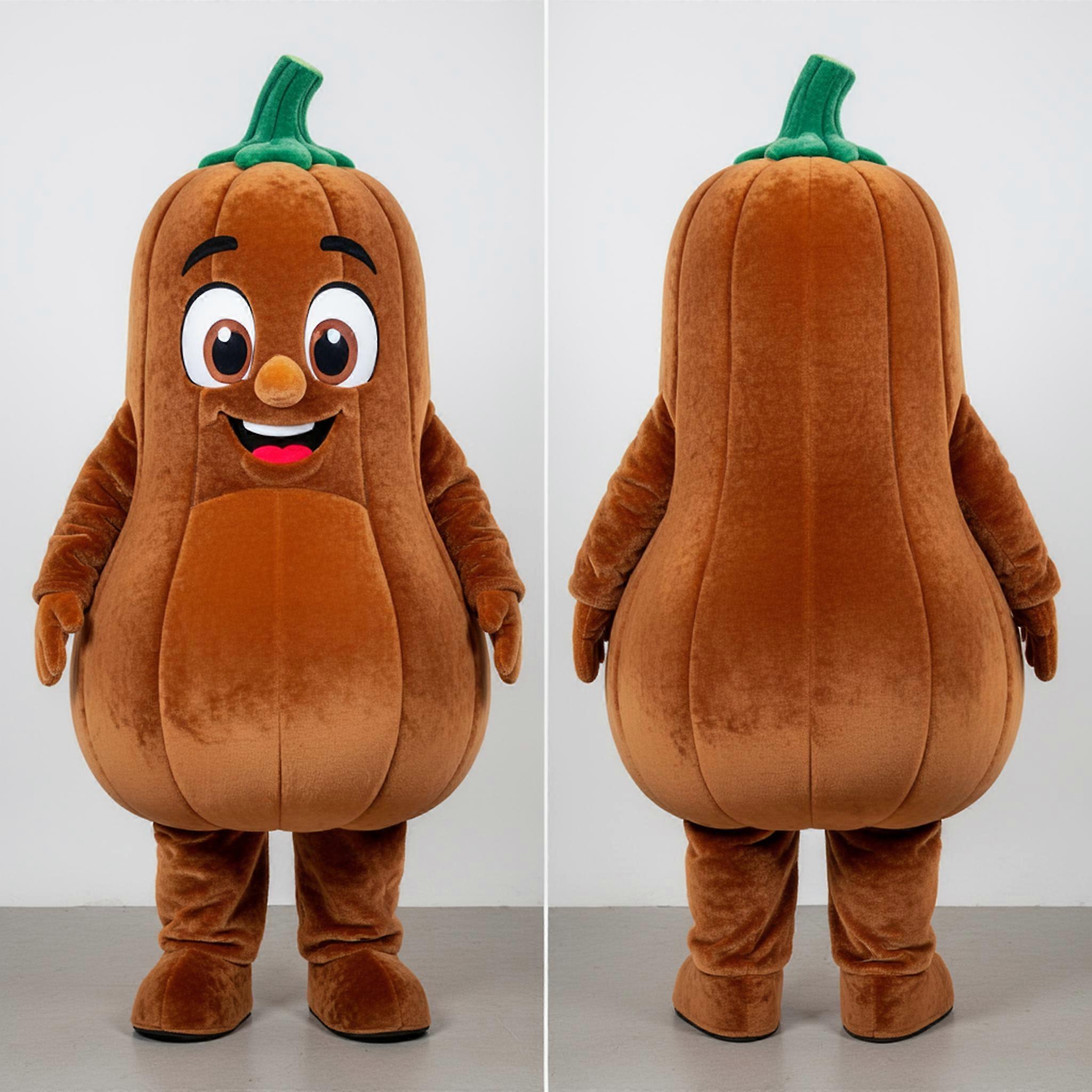 MASTICOT Velvety Brown Cartoon Squash Mascot