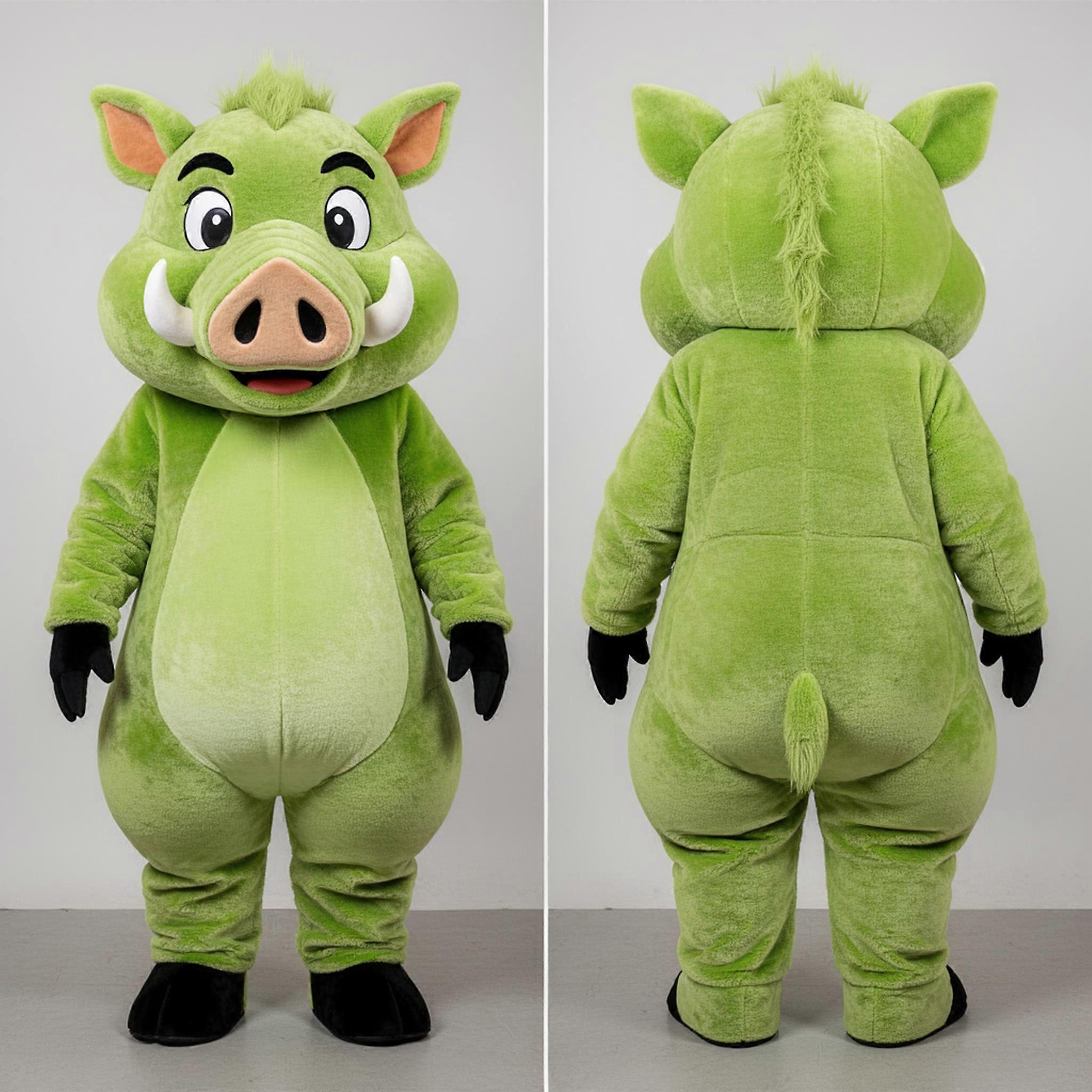 MASTICOT Lime Green Cartoon Wild Boar Mascot