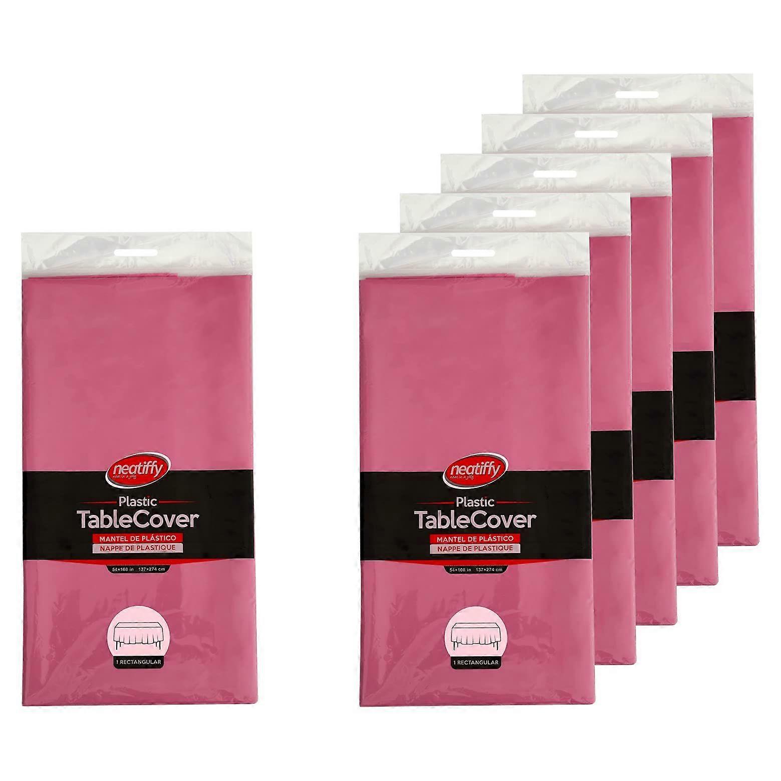 54 in x 108 Inch 6Pack Rectangle Plastic Table Cloth Waterproof