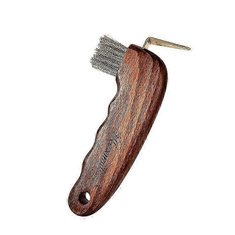 Compact Hoof Pick Brush Beech Handle Copper