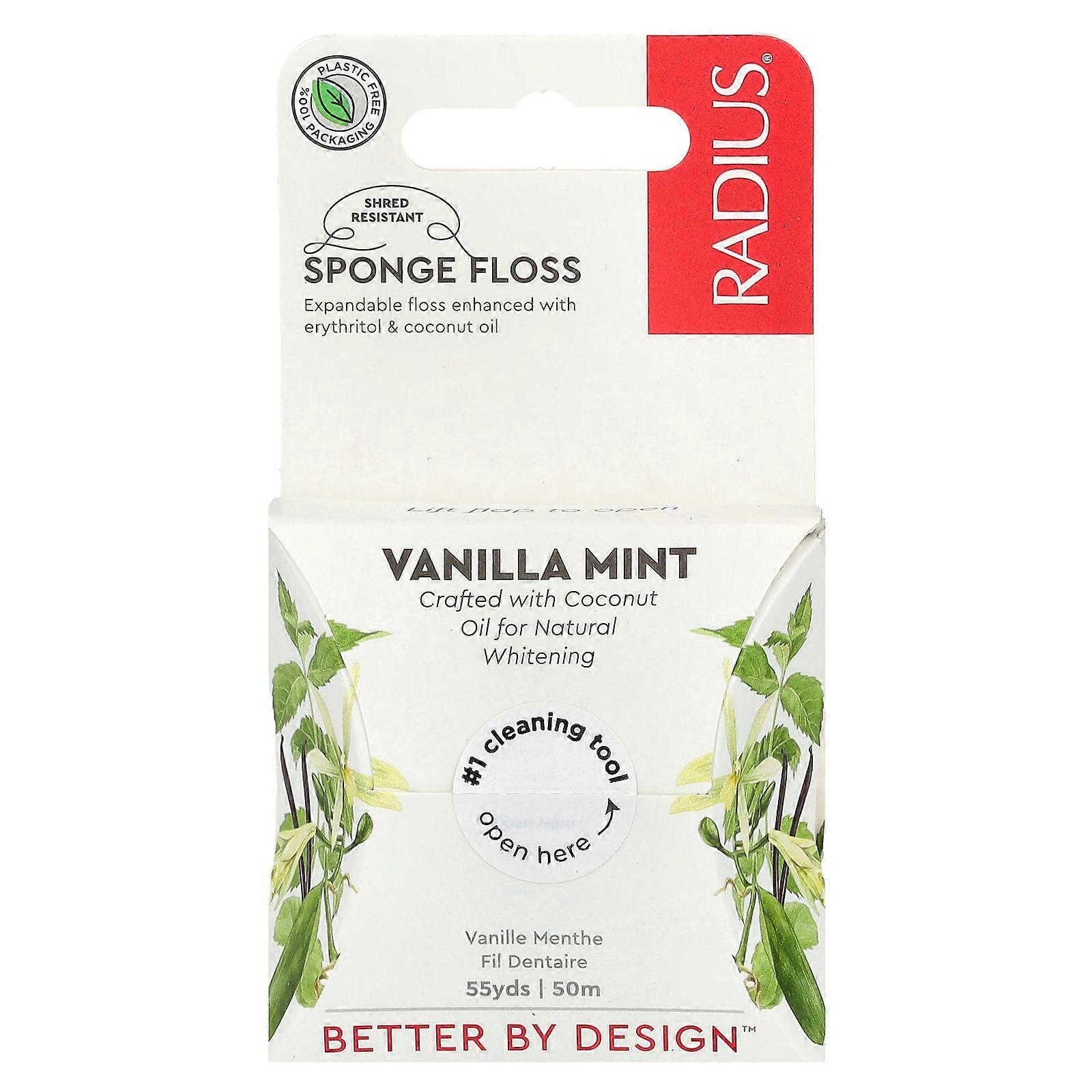 6 x RADIUS, Sponge Floss, Vanilla Mint, 55 yds (50 m)