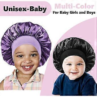 3 PCS Satin Baby Bonnets for Curly Hair,Baby Silk Bonnet for Sleeping for Girls Boys hHxX