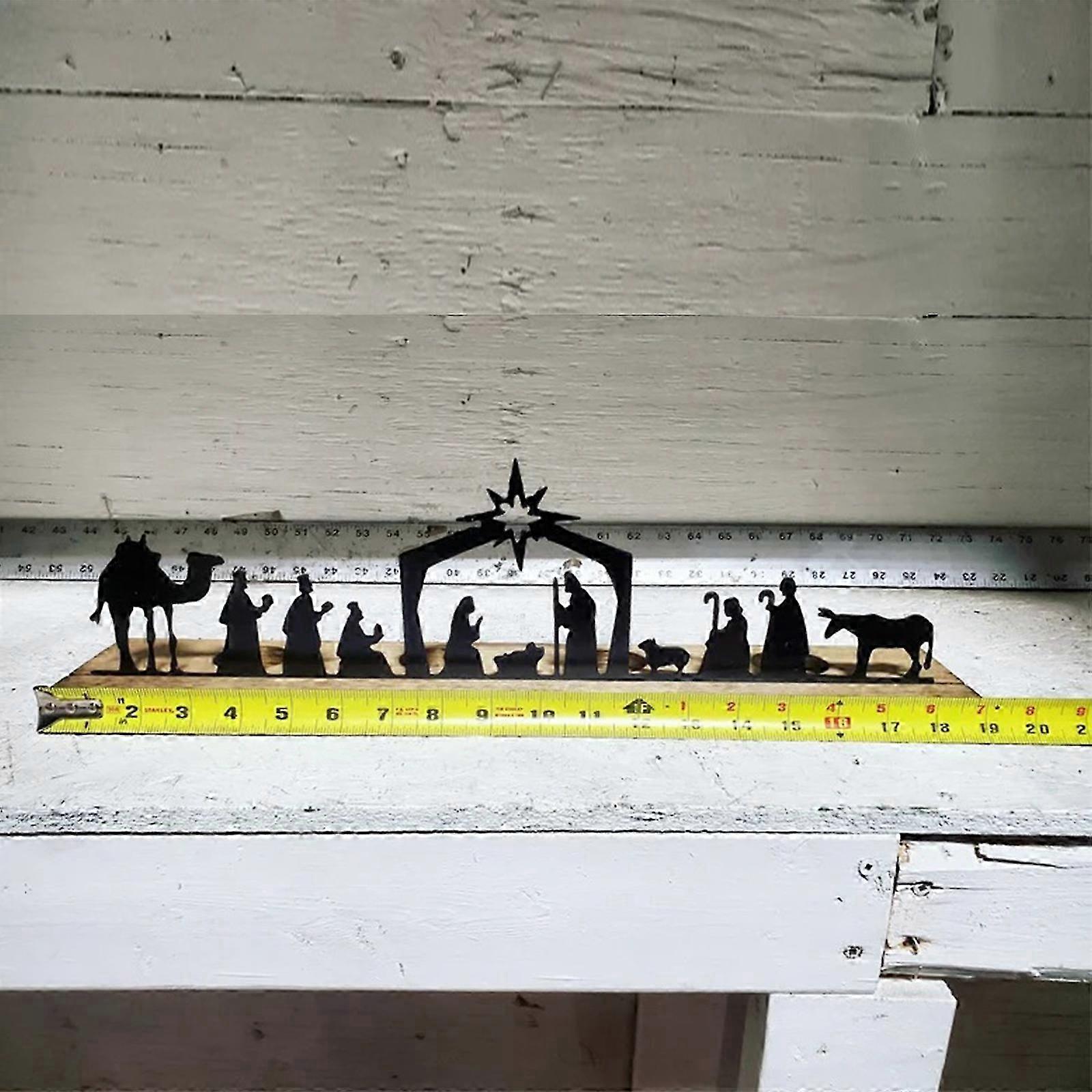 Black Metal Nativity Table Sign
