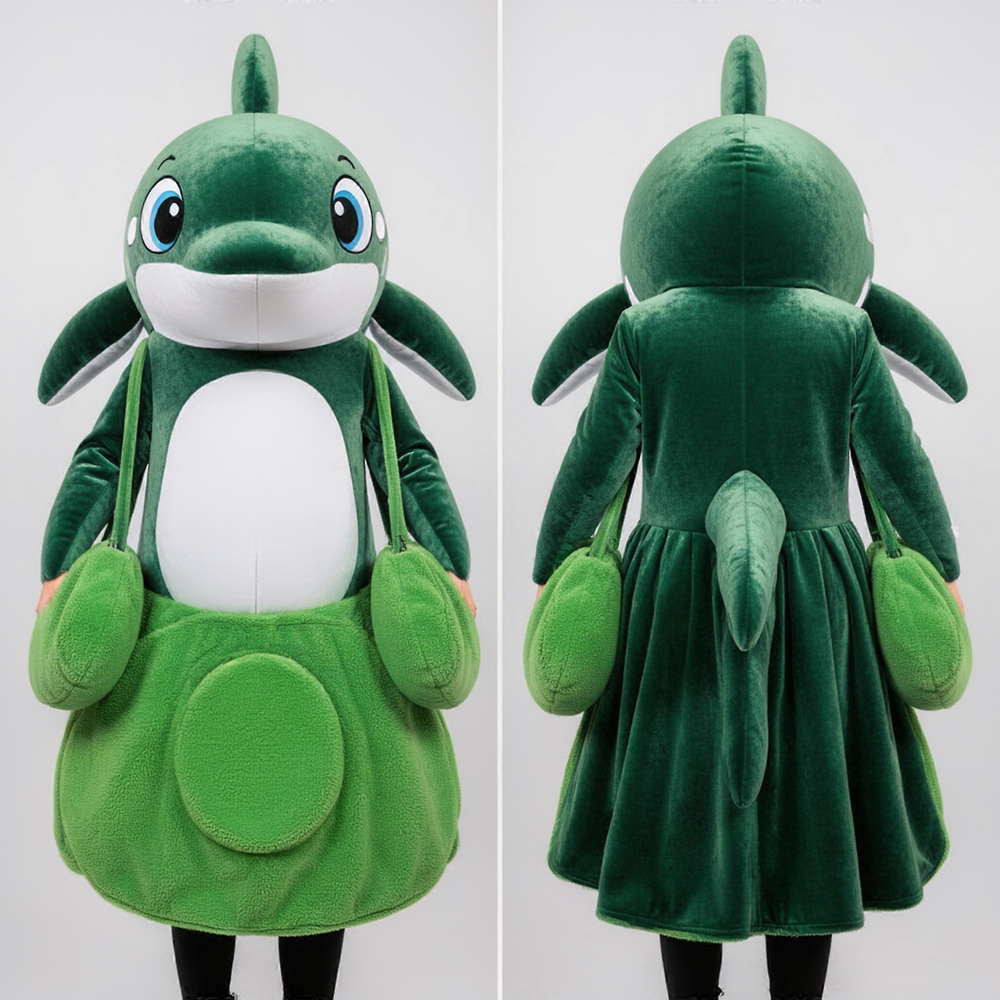 MASTICOT Emerald Green Broad Shouldered Killer Whale Mascot