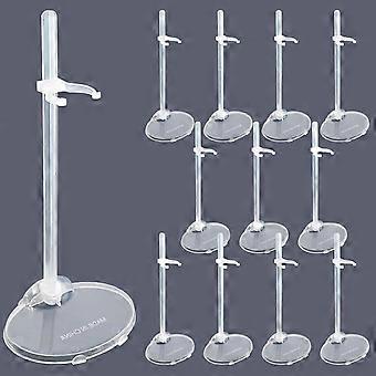 12-teiliges Set verstellbarer, transparenter Puppenständer zur Präsentation von Sammlerfiguren und Actionfiguren