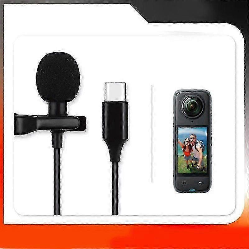 Lavalier Microphone compatible with X4 Professional External Mic with Type-C Interface compatible with Action Cameras top