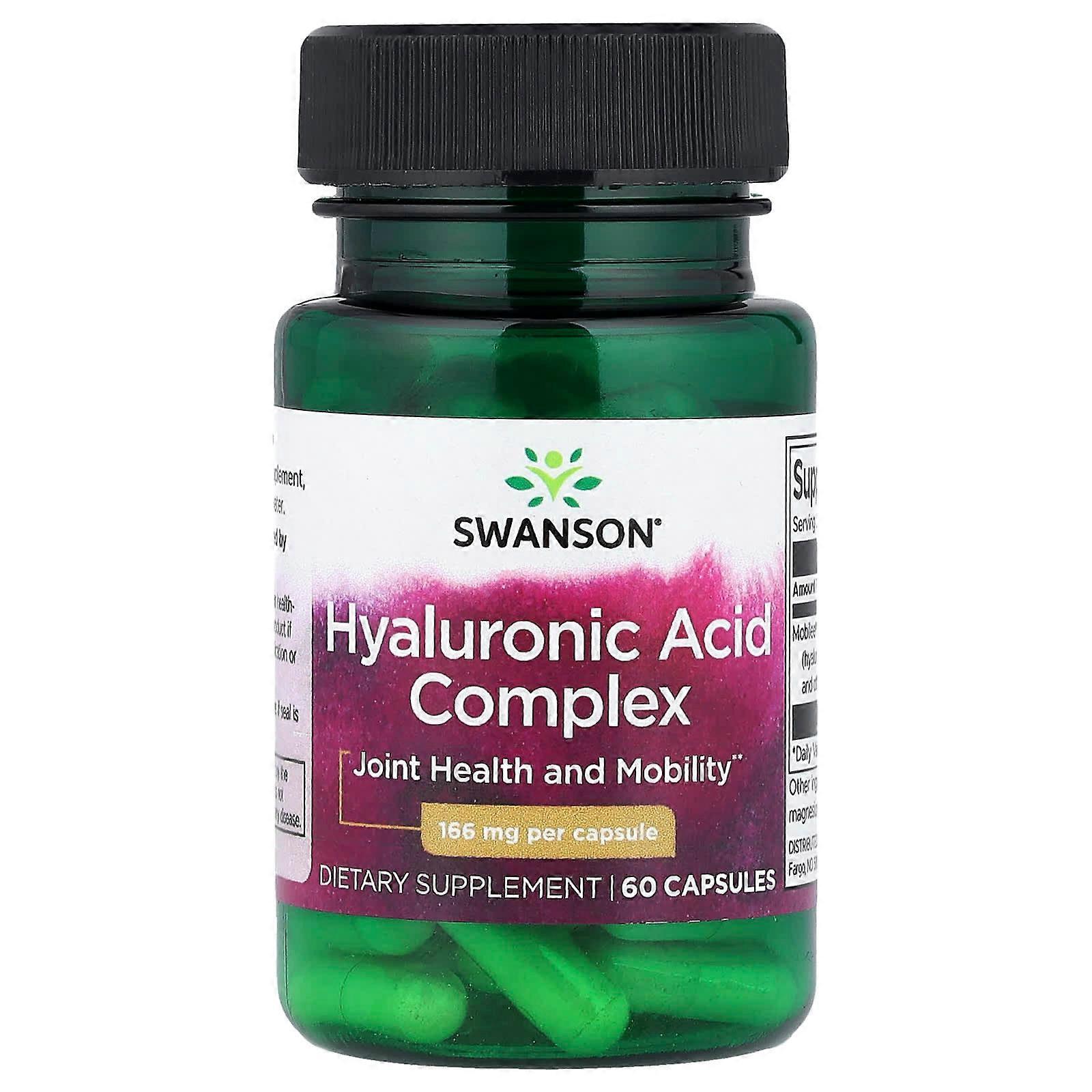 Swanson, Hyaluronic Acid Complex, 166 mg, 60 Capsules