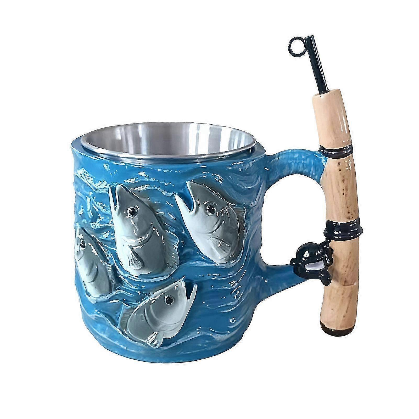 3D Fish Embossed Angler Mug