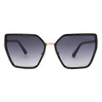 Guess GU7871 01B Full Rim Skinnende Svarte Dame Geometriske Solbriller UV3 Original