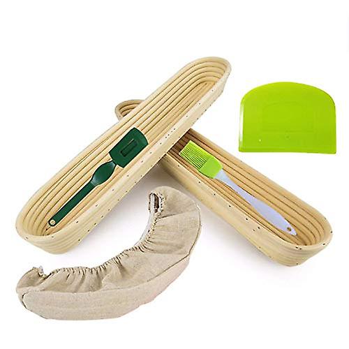 Oval Banneton Bread Proofing Basket Brotform Dough Rising With Linen Liner As Professional Home Bakers (15in, 1p)